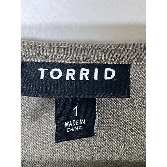 Torrid Floral Top 14 Green Peasant Embroidery Boho Western Neutral Feminine Chic - Picture 2 of 11